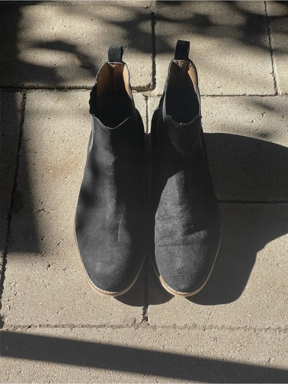 Topman Black Suede Chukka Boots with Tan Sole